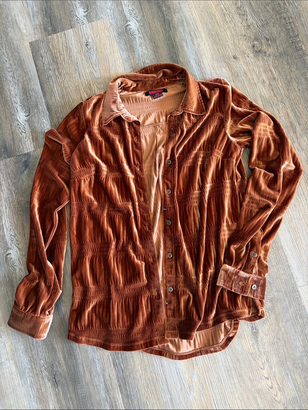 Women’s Rock and Roll Cowgirl Velvet Button-Up